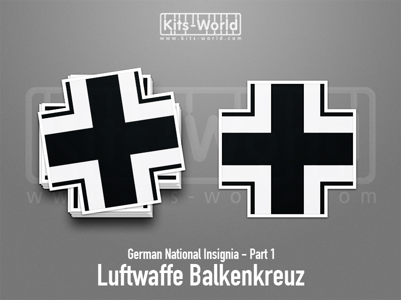 Kitsworld SAV Sticker - German National Insignia - Luftwaffe Balkenkreuz 2 W: 100mm x H:100mm 